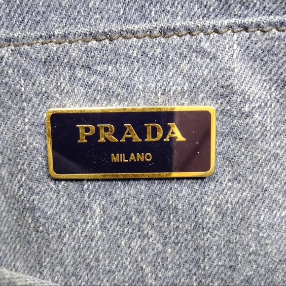 Prada Tote Bag  Blue Denim - Picture 6 of 12